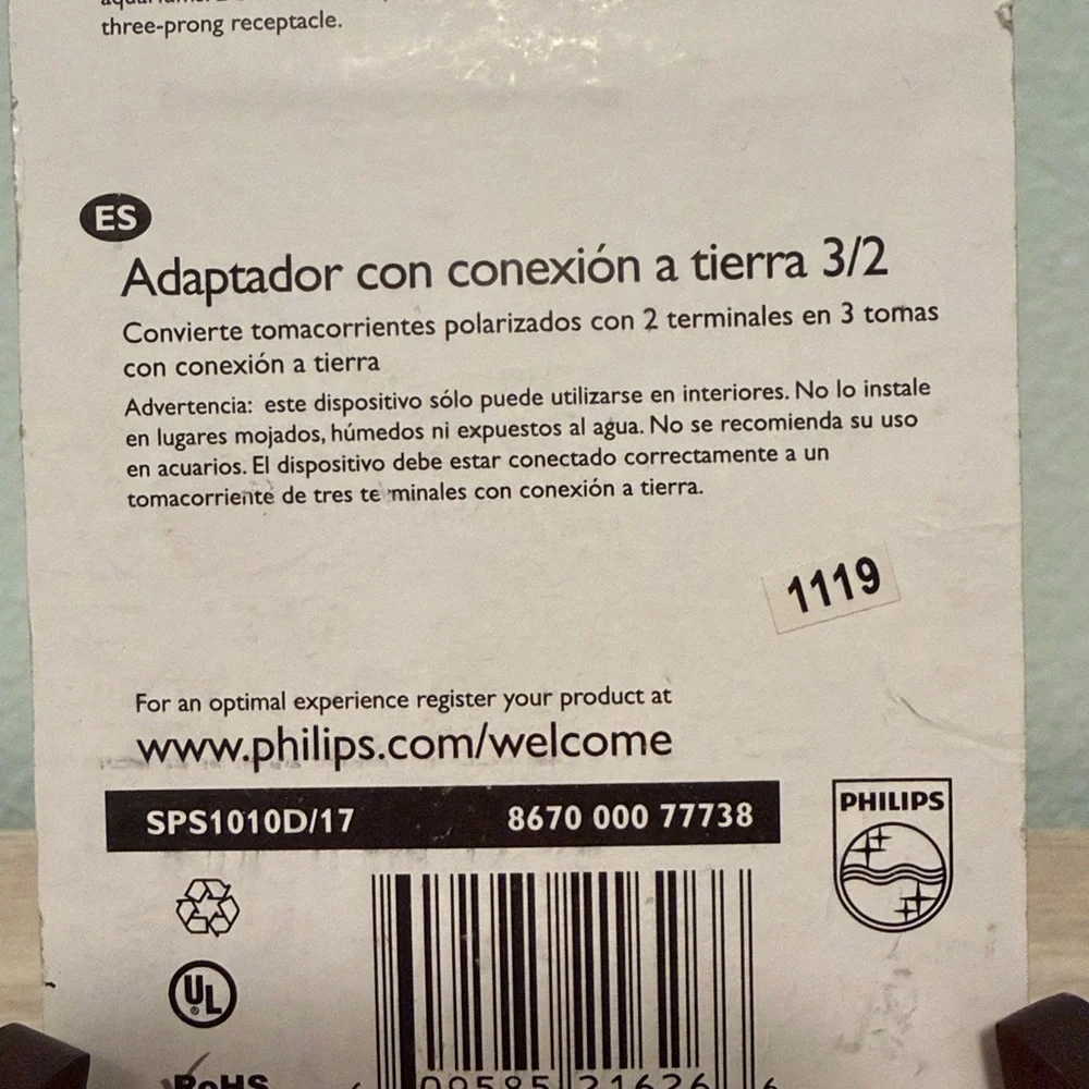 Philips 2 to 3 Prong Grounding Adapter Set